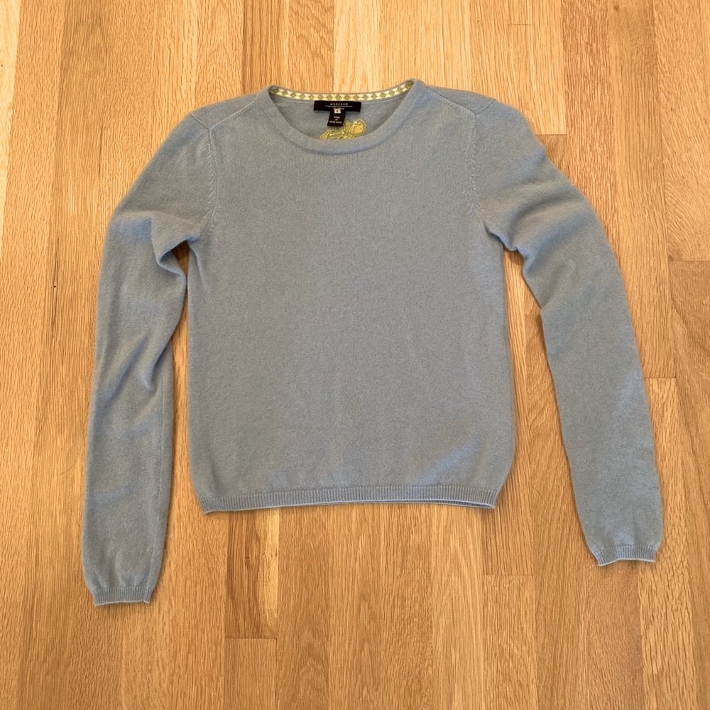 Weekend Max Mara Womens Light Blue Cashmere Crew Neck Sweater / Size S